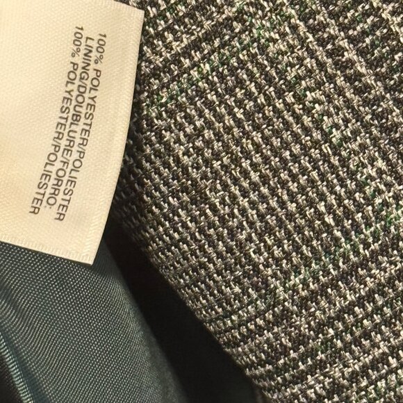 Kasper Womens Plaid Blazer Jacket 14P Polyester Gray Long Sleeve Open Front jack - Picture 4 of 11